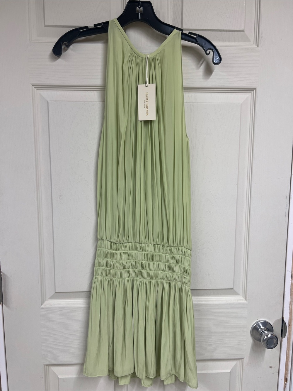 Ramy Brook Light Green Pleated Midi Dress